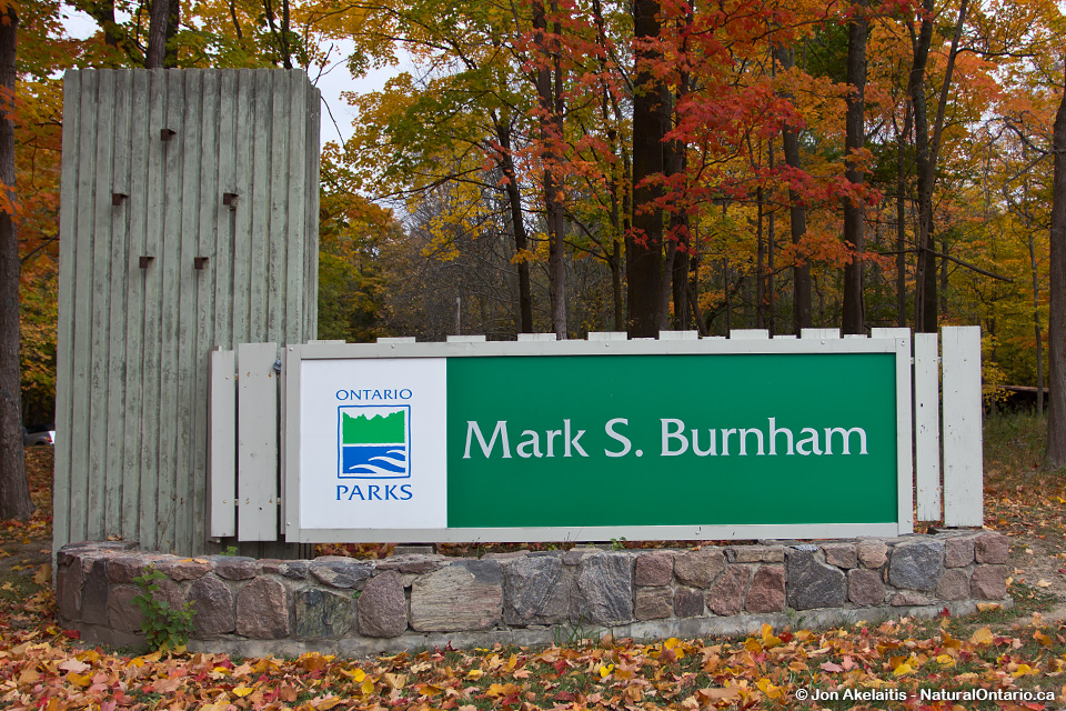 Mark S Burnham Provincial Park Sign